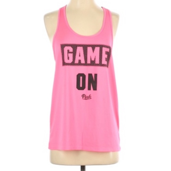 Victoria’s Secret Pink Game On Racerback Tank - Picture 1 of 3